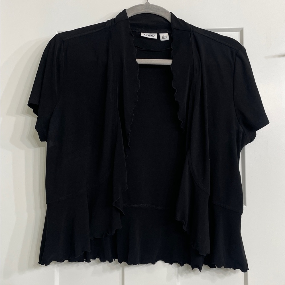Cato Black Open Front Cardigan